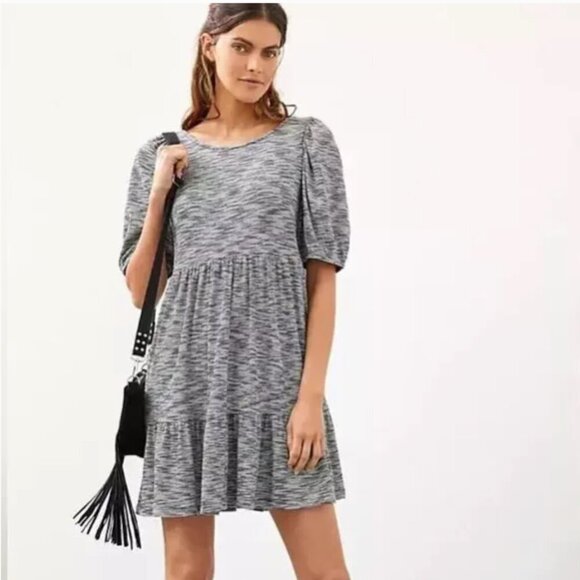 Daily Practice Anthropologie Flounced Dress Size Small Puff Sleeve Cross Back - Picture 1 of 12